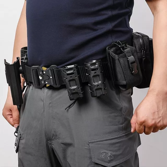 Quick Release Tactical Belt Black Men Army Webbing Nylon Military Waistbelt Work