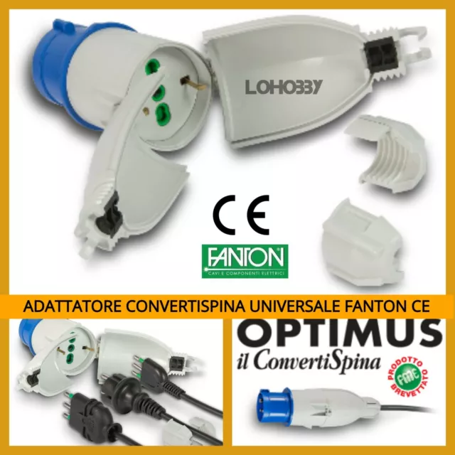 Adattatore spina universale CEE schuko bipasso da  cantiere industriale presa