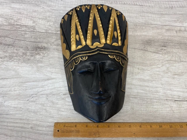 Vintage African Wooden Mask 0ld Tribal Art hand carved beautiful 9