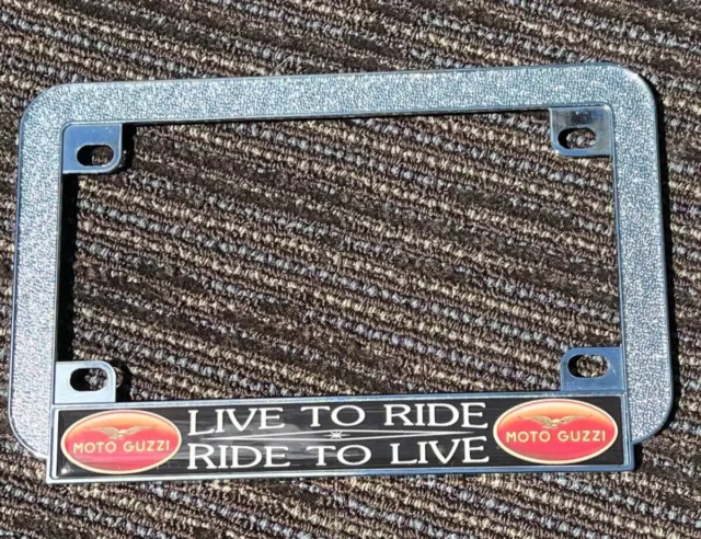 Moto Guzzi Motorcycle License Plate Frame Live to Ride