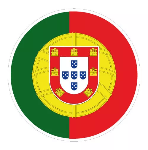 6 x Autocollant 5cm drapeau rond PORTUGAL sticker valise vélo voiture