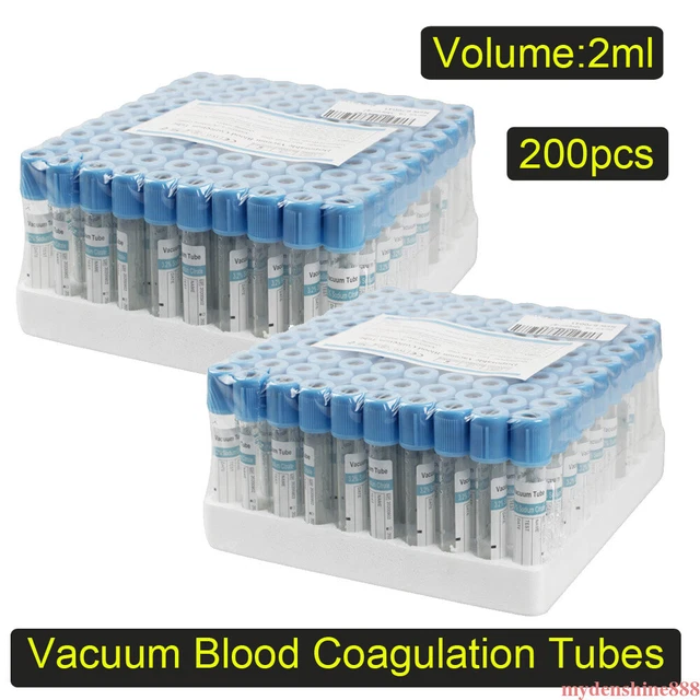 200PCS VACUUM BLOOD Collection Tubes 2ml Sodium Buffered Citrate