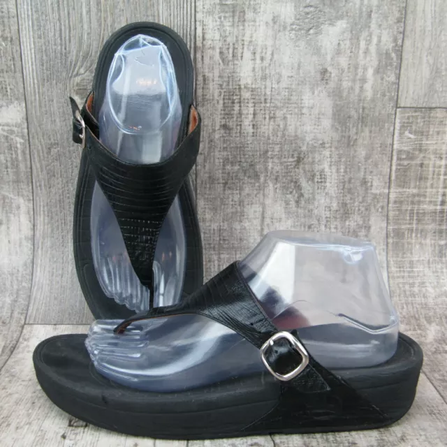 Fitflop Fit Flop Womens Thong Sandals Black Wobbleboard 9 The Skinny