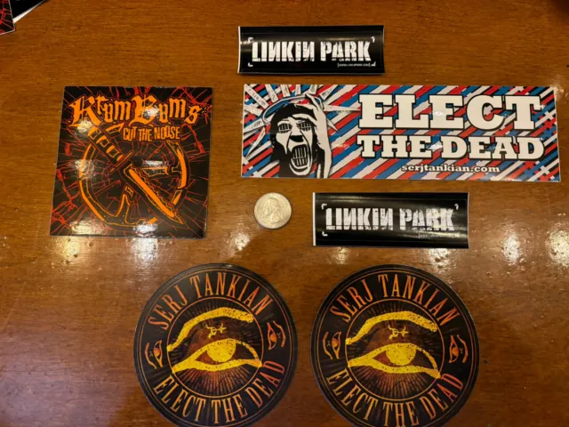 Linkin Park/Random Stickers ( Lot of 6)Promo Bonus free flag sticker