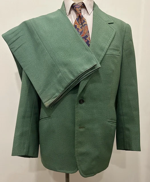 Tuta da uomo anni '60 verde brillante su misura svasata campana svasata discoteca 40 M corta