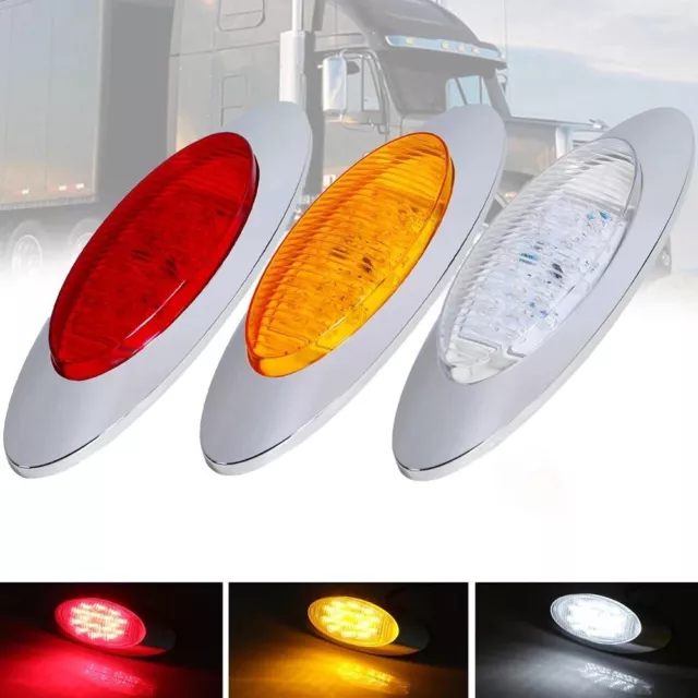 16LED Side Marker Lights Trailer Truck Parts 1.2W Stop Tail 3000K 2X 4X 6X 10X