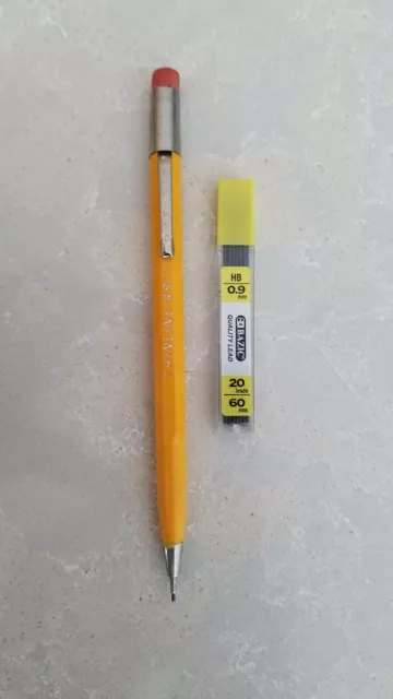 Scripto Thinline Mechanical Pencil (yellow) New old stock, with lead.
