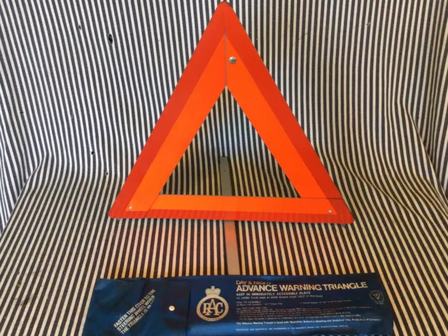 RAC. Vintage Warning Triangle. 1960/70s.ex Rally Car Item..used..