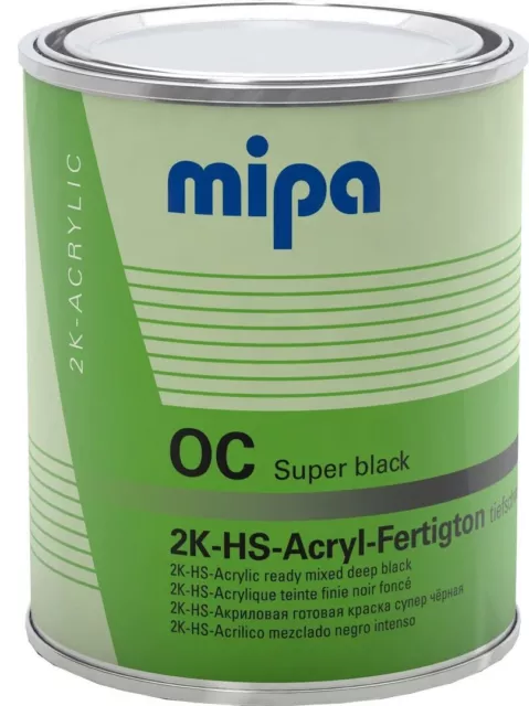 MIPA OC Super Black 2K Gloss Car Paint 1L & 0.5L Hardener Deep Black HS 1.5L KIT 2