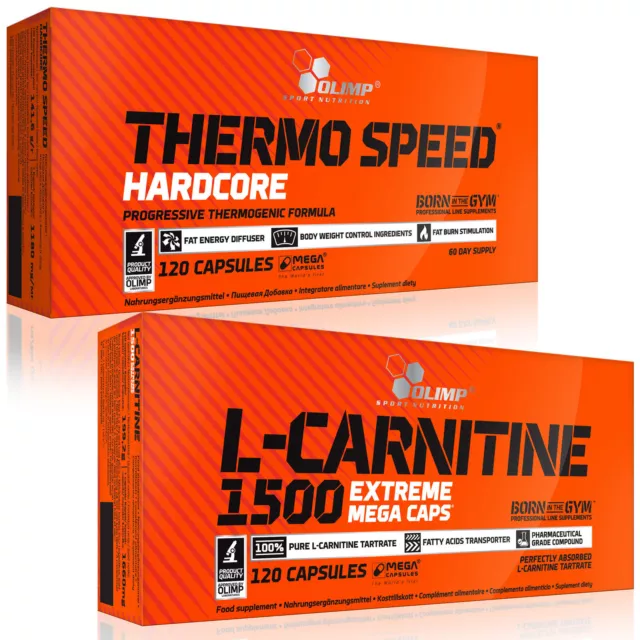 Thermo Speed Hardcore + L-Carnitin 60-180 Kappen. Fatburner Gewichtsverlust Abnehmen