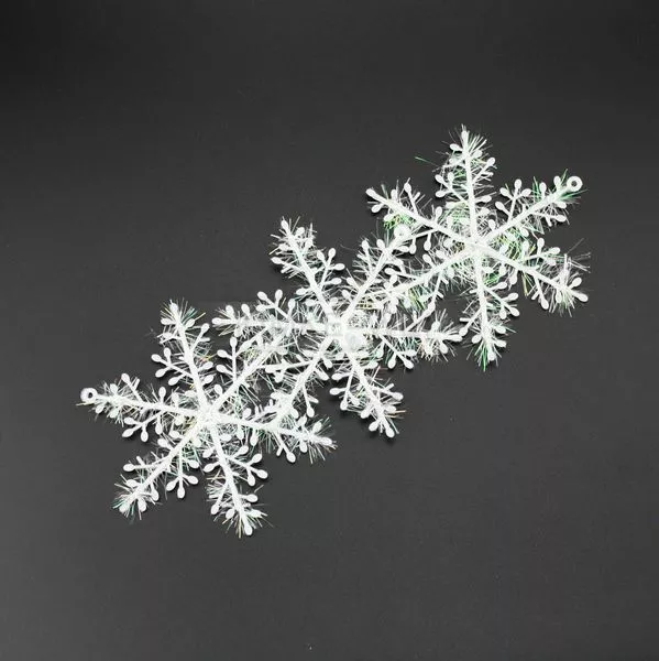 30X Weiß Weihnachten Schneeflocke verziert Baumschmuck