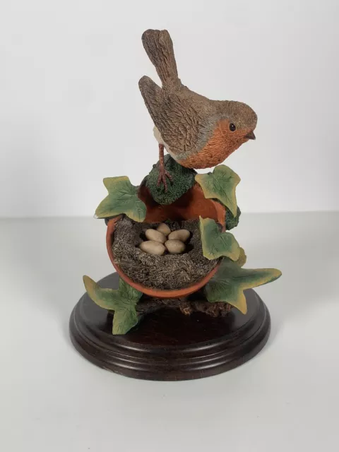 Country Artists Robin On Nest Vintage Bird Ornament In Great Condition