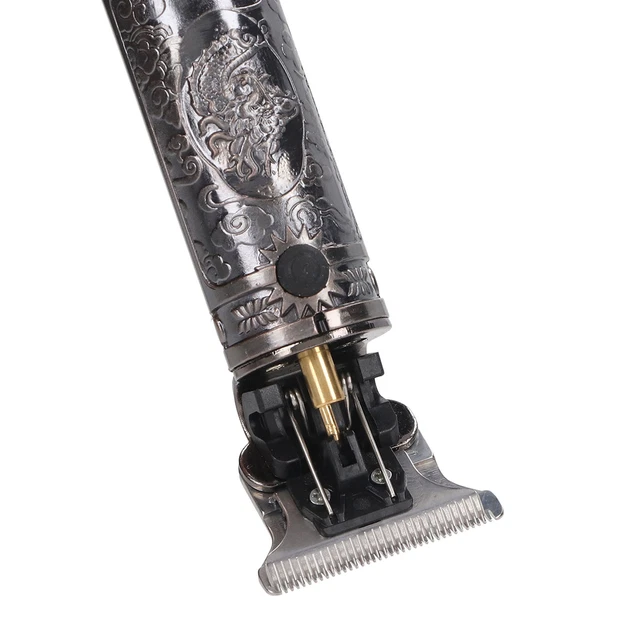 (Dragon Head LCD Silver)All Metal Body Rechargeable Hair Trimmer With Hair