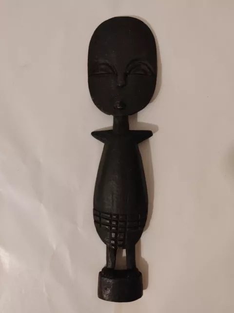 Wooden Hand Carved Tribal African Fertility Doll Figure Statue 8" Tall