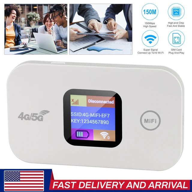PORTABLE 4G/5G LTE Wireless WiFi Router Mobile Broadband MIFI LCD