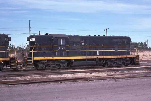 ORIGINAL 1975 RAILROAD SLIDE SEABOARD COAST LINE 771 Hamlet NORTH CAROLINA x ACL