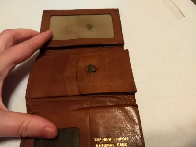 Vintage New Tripoli PA National Bank Advertising Leather Wallet 3