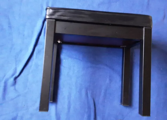 Black Piano Stool/Bench with Storage and Faux Leather Seat
