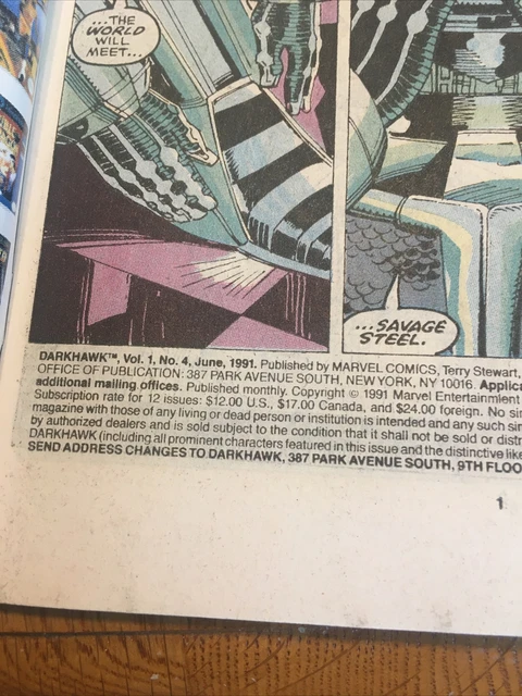 MARVEL COMICS: : DARKHAWK Vol. 1 No. 4 June  1991 2