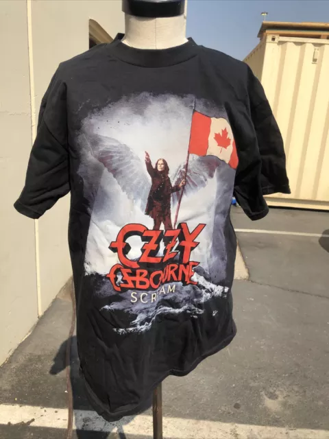 (New Old Stock) Ozzy Osbourne 2010 Scream Tour Canada Flag Vintage T-Shirt Men L