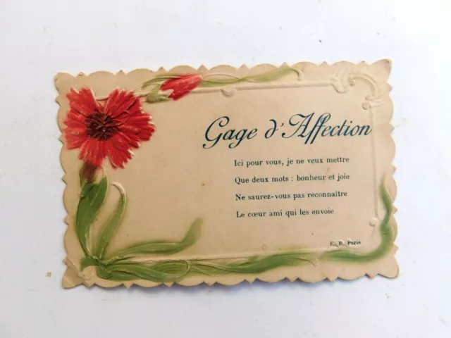 CPA. Embossed postcard. Pledge of affection. 1905 approx. (ref. CP/CC16)