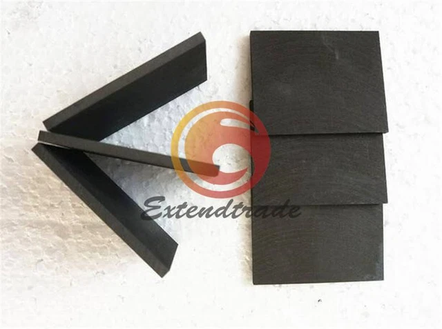 5pcs 99.99% Pure Graphite Electrode Rectangle Plate Sheet 50*40*3mm