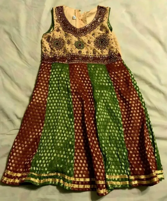 authentic INDIAN PAKISTANI (3 PC) DRESS OUTFIT GIRL'S 24 (AGE 4/5) top/pants WOW 2