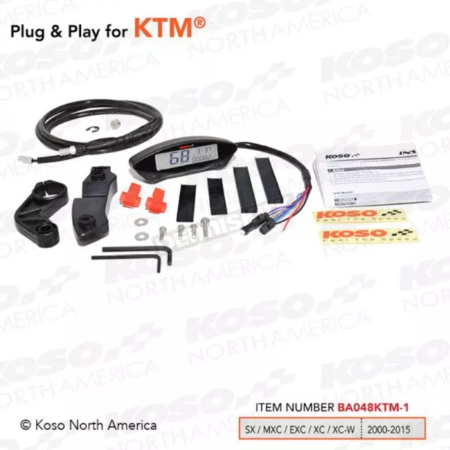 Koso North America KTM EX O2 Multi-Function Speedometer - BA048KTM-1