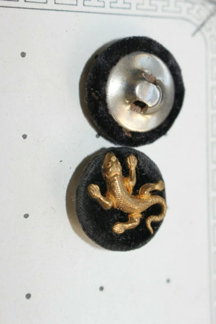 Bouton Ancien Couture - Tresse Métal Centre Noir 3,3 Cm - OCCASION (France)