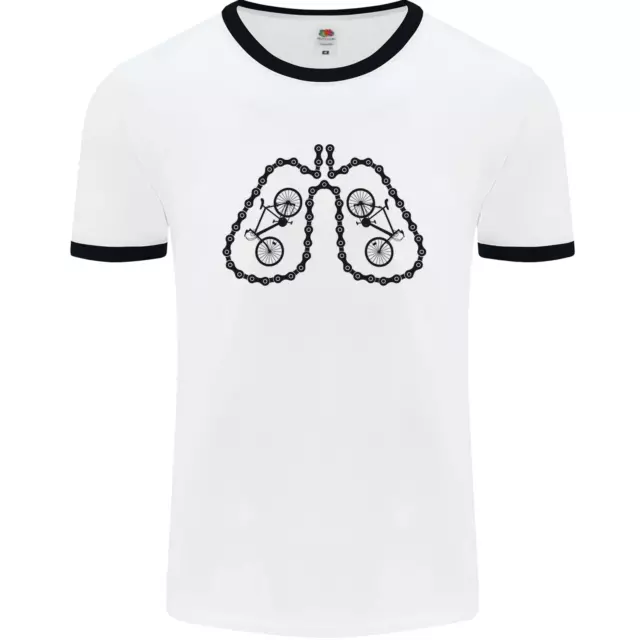 Bicycle Lungs Funny Cycling Bike Cyclist Mens Ringer T-Shirt