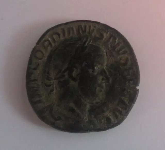 Ancient Roman Bronze Sestertius Marcus Antonius Gordianus III Circa 240AD Coin 2