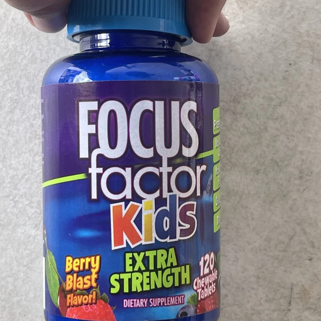 FOCUS FACTOR KIDS Extra Strength Brain Berry Blast Flavor Chewable 120 ...