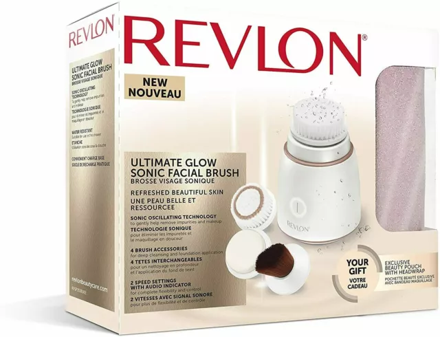 Revlon Ultrasonic Facial Giftset Electric Face Cleansing Brush Ultimate Glow