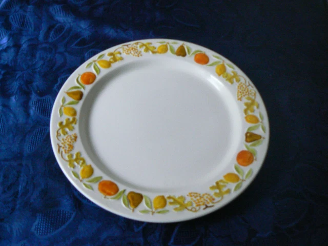 Plat Rond Ceramique Faience Polychrome Franco Giorgi Quadrifoglio Italie Fruit