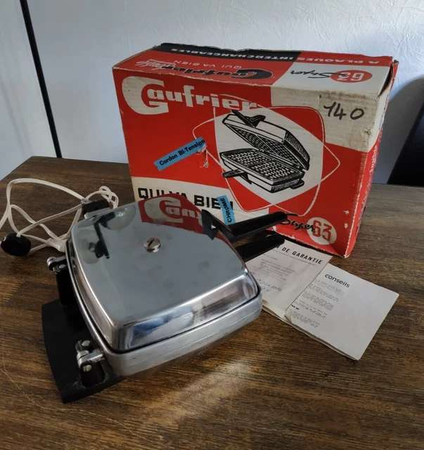ANCIEN GAUFRIER CHROMÉ marque "qui va bien" de Lagrange de 1972 220V Super 63. EUR 100,00