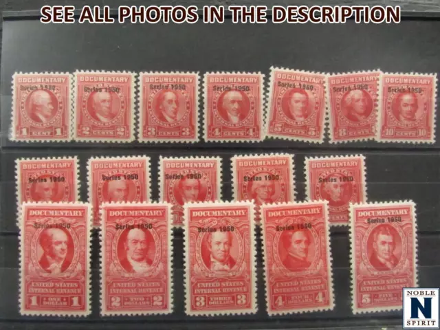 NobleSpirit No Reserve (WJ) US #R536-R552 Mint NH = $146 CV 1950 Documentary