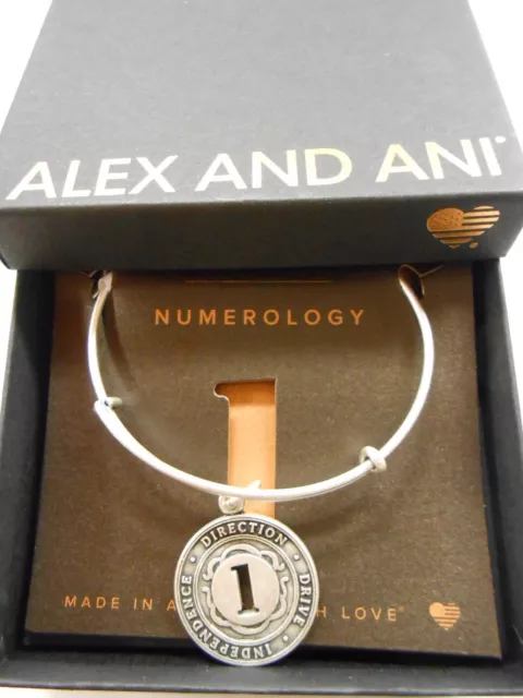 Alex and Ani Numerology Number 1 Expandable Bracelet Rafaelian Silver NWTBC