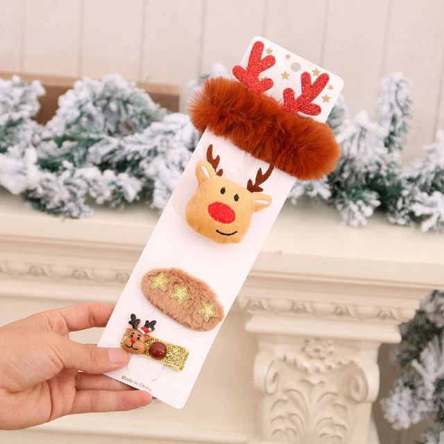 2 Sets Weihnachtsbrosche Haarnadel-Brosche-Armband-Set Kinderanzug Geschenk