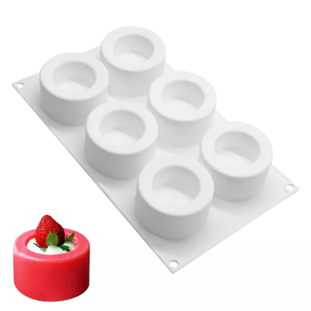 6-Cavity Round Cake Jelly Mousse Mold Pudding Chocolate Baking Mould Silicone