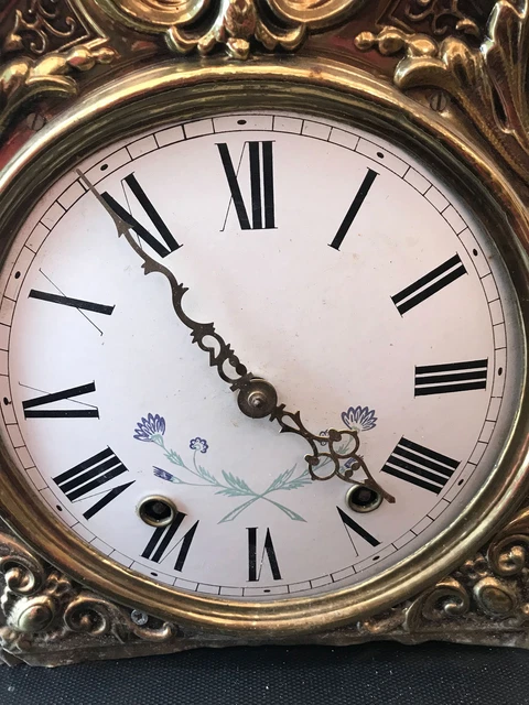 MECANISME MOUVEMENT PENDULE HORLOGE COMTOISE CADRAN EMAIL decor