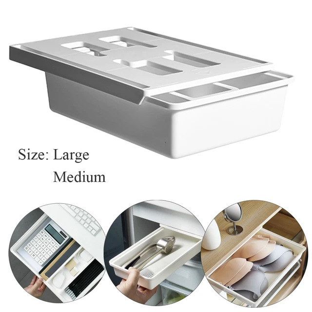 SELF ADHESIVE UNDER Desk Table Drawer Tray Storage Organizer Case Box