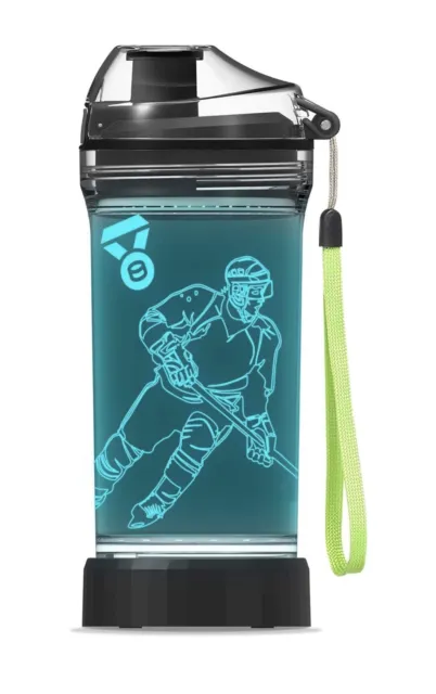 Botella de agua de hockey para niños YuanDian 3D diseño de tren iluminación 14 OZ Tritan BPA Fre