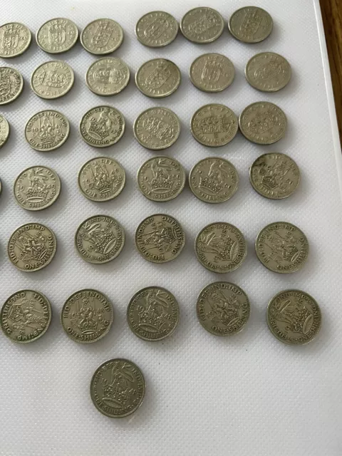 36 One Shilling Coins 1947-1965