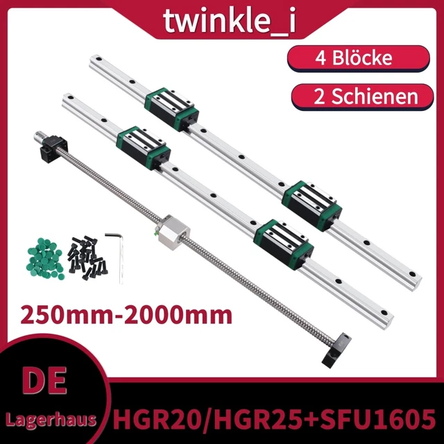 IMetrx HGR20 Linearführung – 2x 500 Mm Schienen + 4x HGH20CA Blöcke – Für 3D-Drucker & CNC