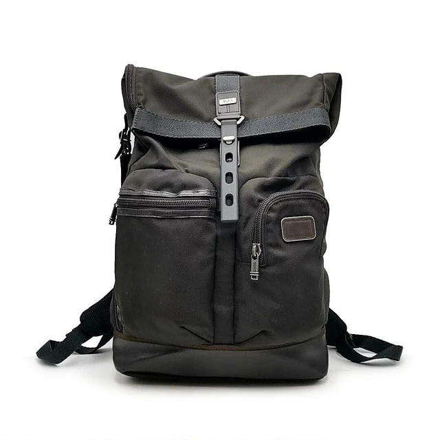 TUMI Alpha Bravo Luke RollL Top Backpack 222388HK2 Black Ballistic Nylon Used