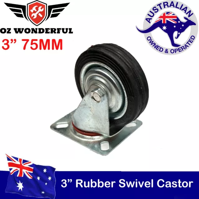 3'' 75mm Castor Wheels Swivel Castors Heavy Duty Caster Casters New Pick.Up.Now