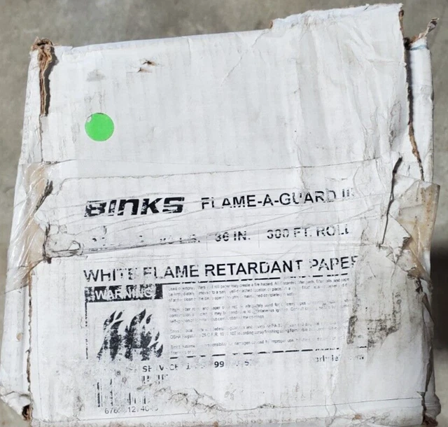 *CHEAP* Binks Flame Retardant Paper 36" x 300 ft Flame A Guard III - White