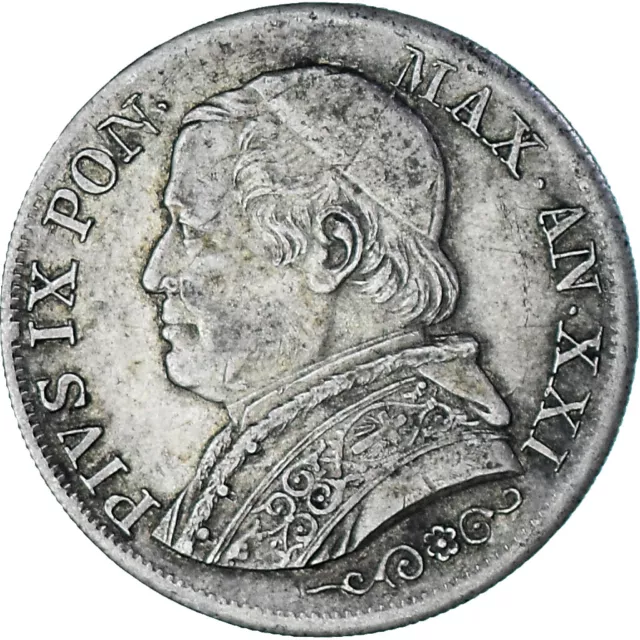 [#1023865] Münze, Italien Staaten, PAPAL STATES, Pius IX, Lira, 1867, Roma, S+,