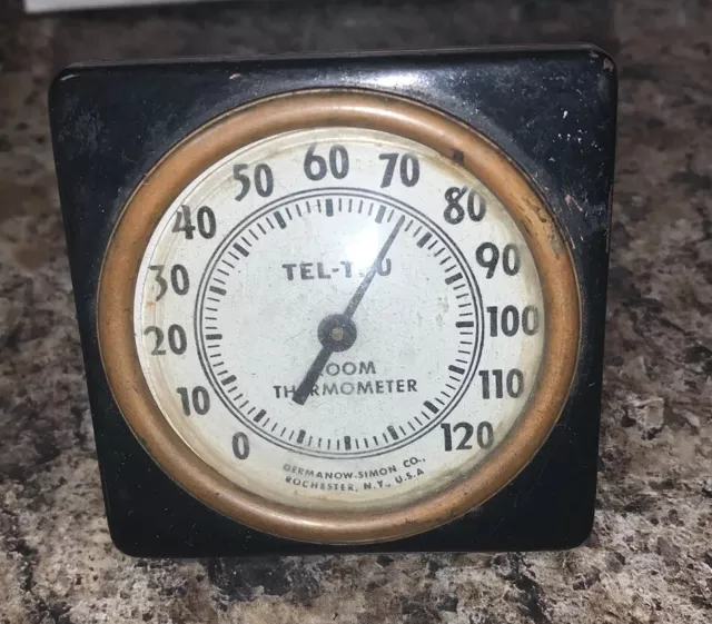 Vintage TEL-TRU ROOM THERMOMETER Germanow-Simon Co NY