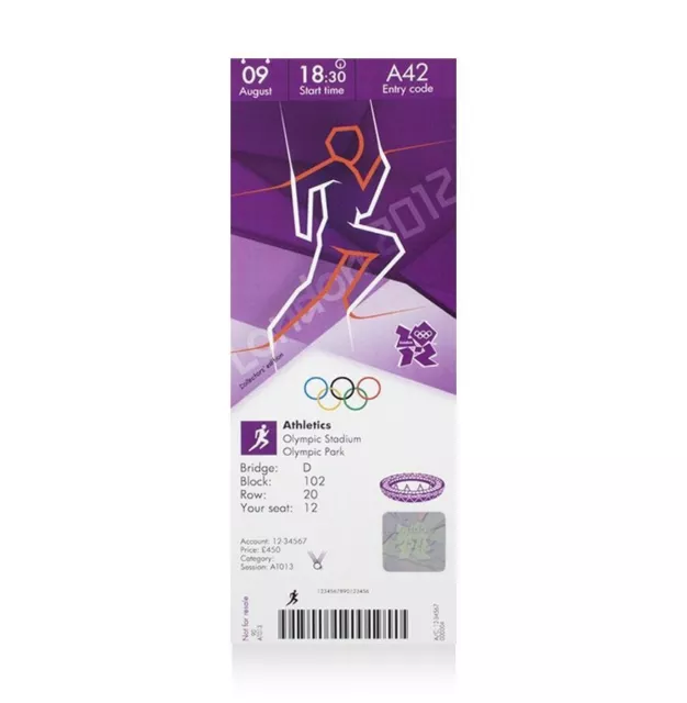 UNSIGNED London 2012 Olympics Ticket: Athletics, August 9th (M 200m - Bolt; M